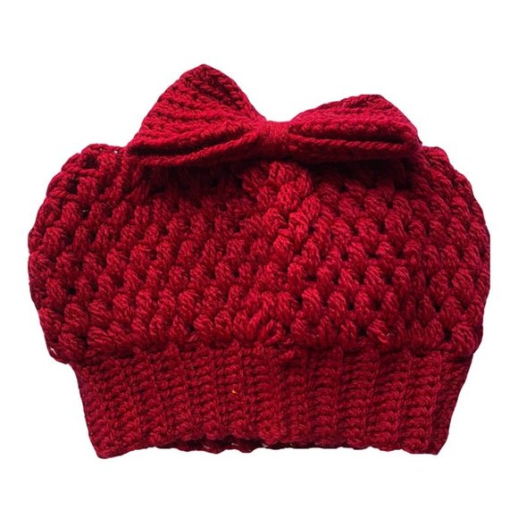 Handmade Horsetail Womens Knitted Beanie - Picture 9 of 10